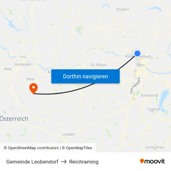 Gemeinde Leobendorf to Reichraming map