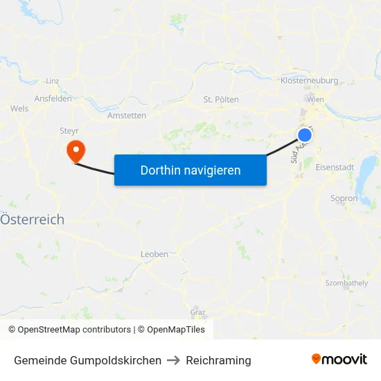 Gemeinde Gumpoldskirchen to Reichraming map