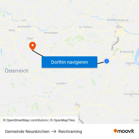 Gemeinde Neunkirchen to Reichraming map