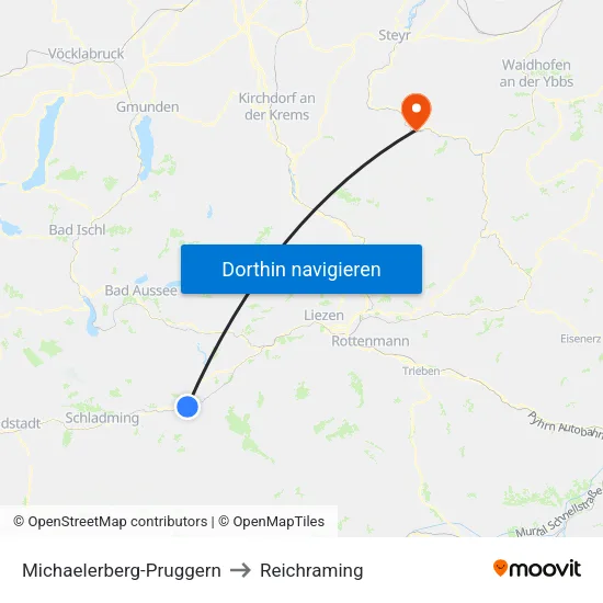 Michaelerberg-Pruggern to Reichraming map