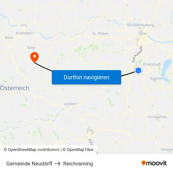 Gemeinde Neudörfl to Reichraming map