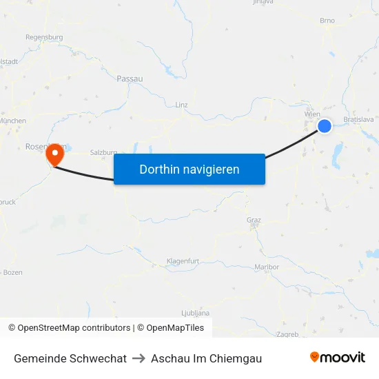 Gemeinde Schwechat to Aschau Im Chiemgau map