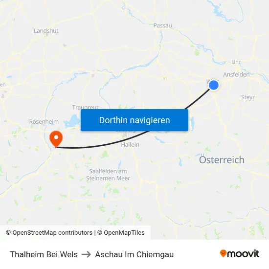 Thalheim Bei Wels to Aschau Im Chiemgau map