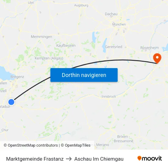 Marktgemeinde Frastanz to Aschau Im Chiemgau map