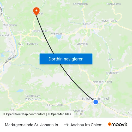 Marktgemeinde St. Johann In Tirol to Aschau Im Chiemgau map