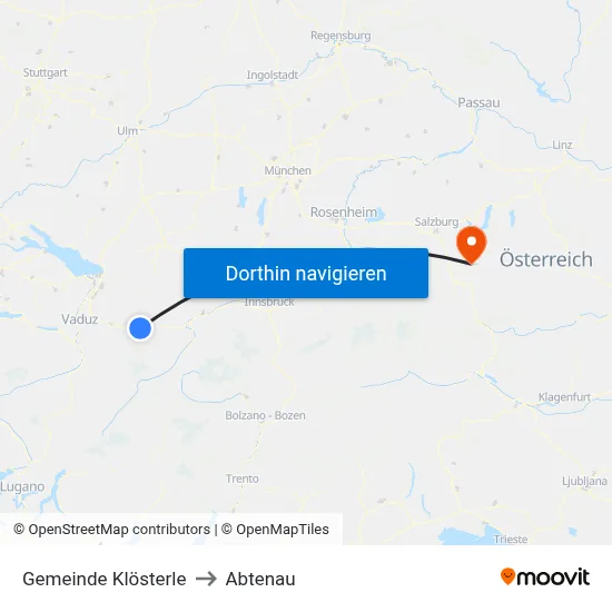 Gemeinde Klösterle to Abtenau map