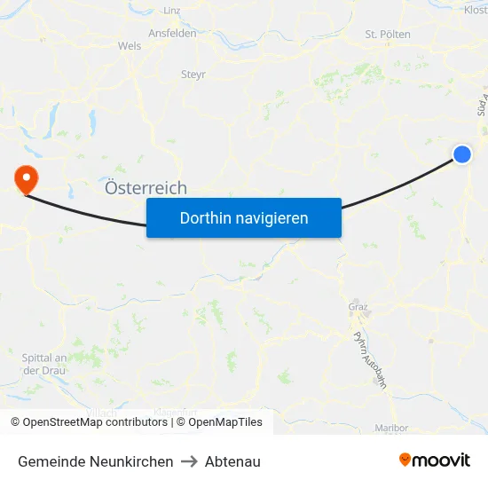 Gemeinde Neunkirchen to Abtenau map