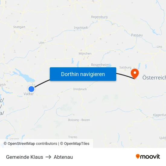 Gemeinde Klaus to Abtenau map