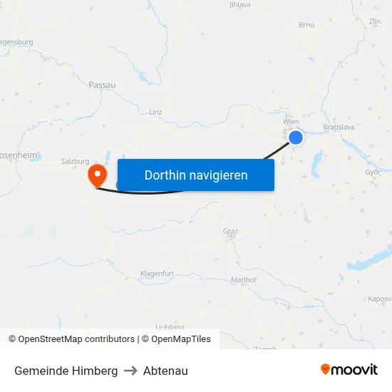 Gemeinde Himberg to Abtenau map
