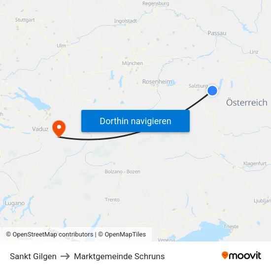 Sankt Gilgen to Marktgemeinde Schruns map