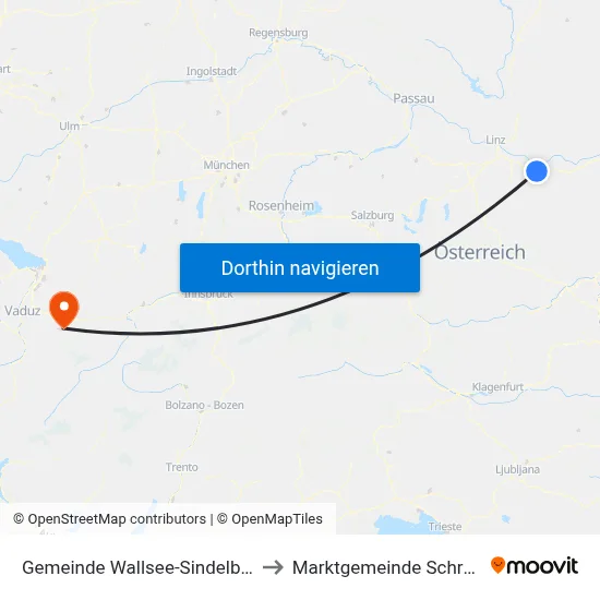 Gemeinde Wallsee-Sindelburg to Marktgemeinde Schruns map