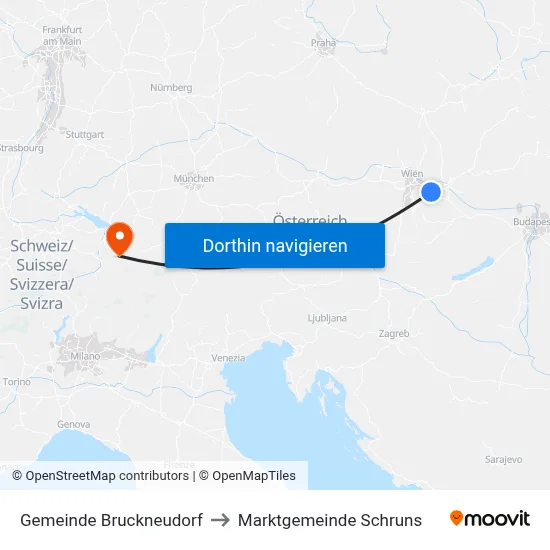 Gemeinde Bruckneudorf to Marktgemeinde Schruns map