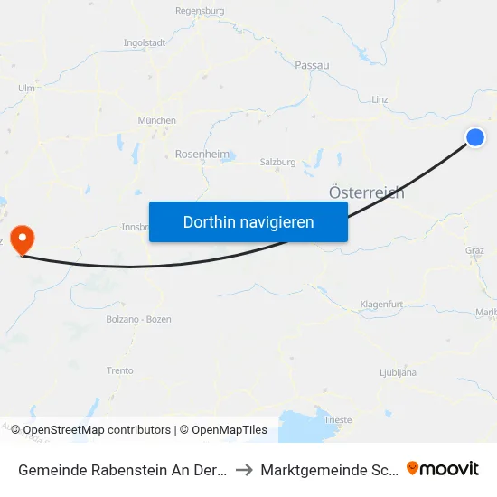 Gemeinde Rabenstein An Der Pielach to Marktgemeinde Schruns map