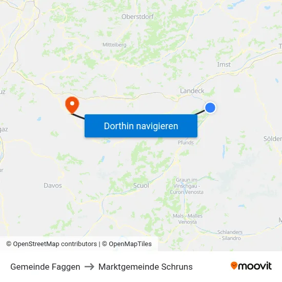 Gemeinde Faggen to Marktgemeinde Schruns map