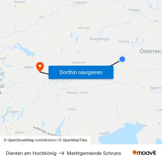 Dienten am Hochkönig to Marktgemeinde Schruns map