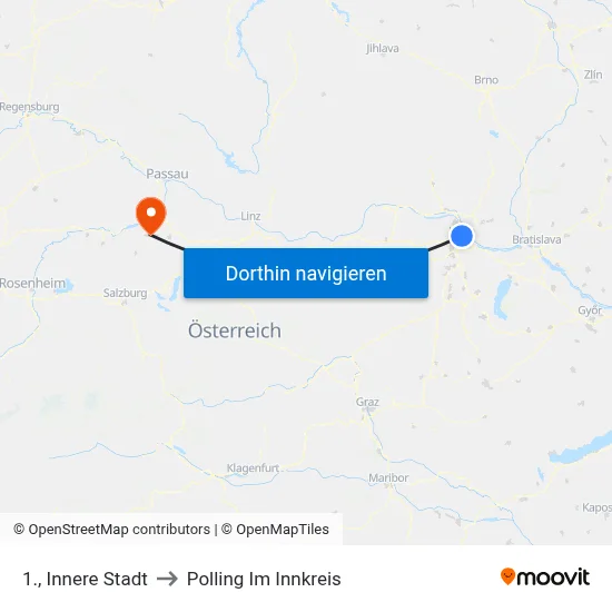 1., Innere Stadt to Polling Im Innkreis map