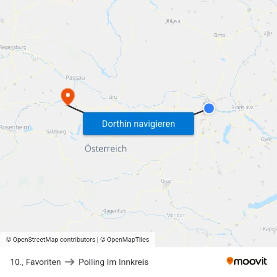 10., Favoriten to Polling Im Innkreis map