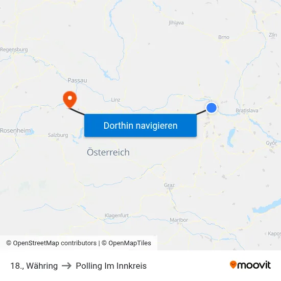 18., Währing to Polling Im Innkreis map