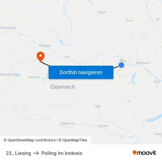 23., Liesing to Polling Im Innkreis map