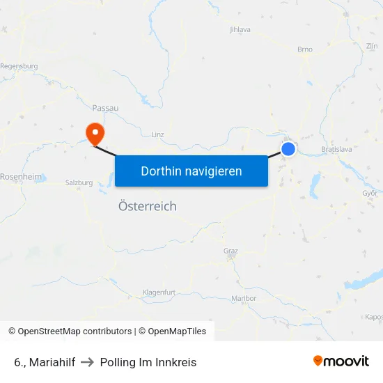 6., Mariahilf to Polling Im Innkreis map