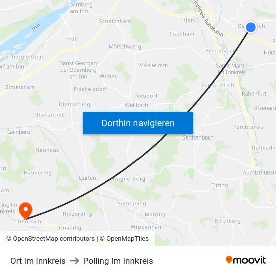 Ort Im Innkreis to Polling Im Innkreis map