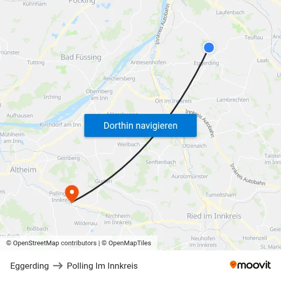 Eggerding to Polling Im Innkreis map