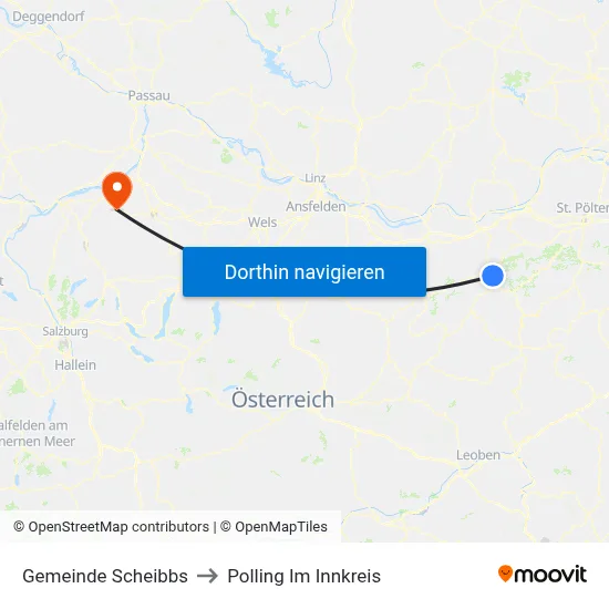 Gemeinde Scheibbs to Polling Im Innkreis map