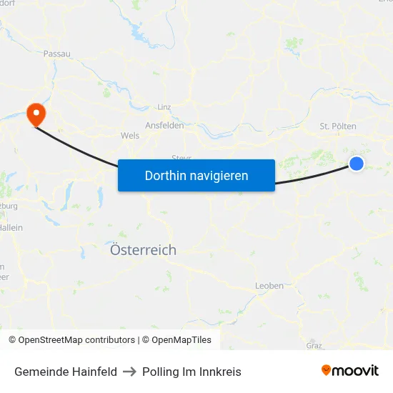 Gemeinde Hainfeld to Polling Im Innkreis map