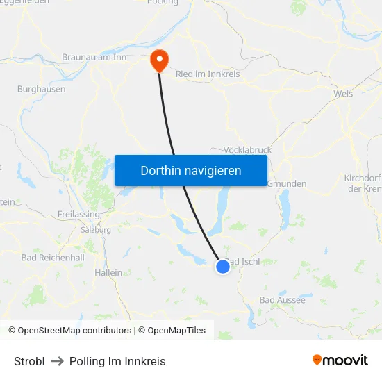 Strobl to Polling Im Innkreis map