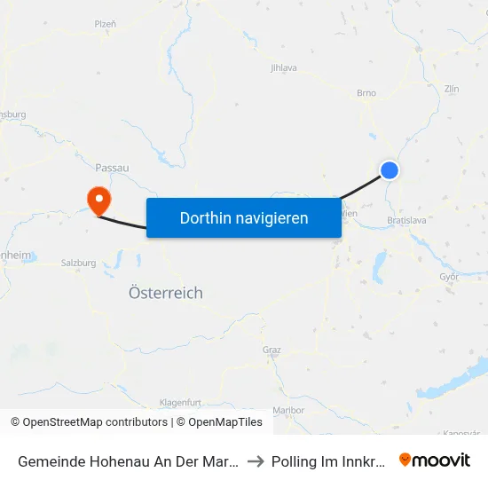Gemeinde Hohenau An Der March to Polling Im Innkreis map