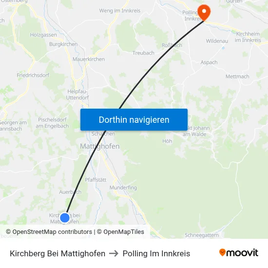Kirchberg Bei Mattighofen to Polling Im Innkreis map