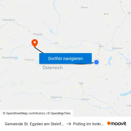 Gemeinde St. Egyden am Steinfeld to Polling Im Innkreis map