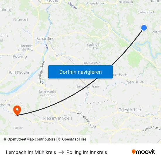 Lembach Im Mühlkreis to Polling Im Innkreis map