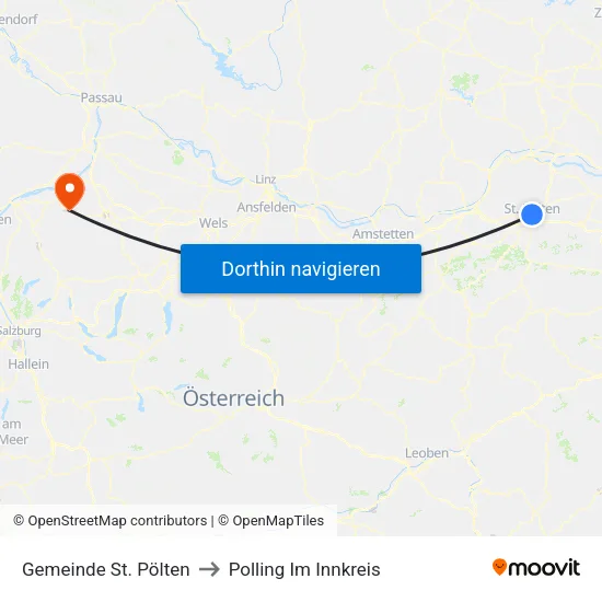 Gemeinde St. Pölten to Polling Im Innkreis map
