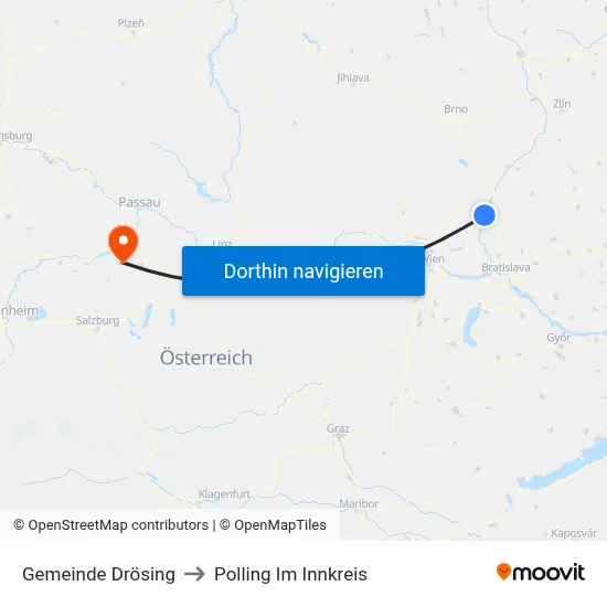 Gemeinde Drösing to Polling Im Innkreis map