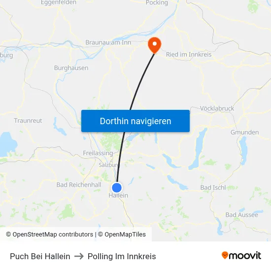 Puch Bei Hallein to Polling Im Innkreis map