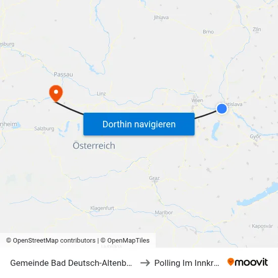 Gemeinde Bad Deutsch-Altenburg to Polling Im Innkreis map