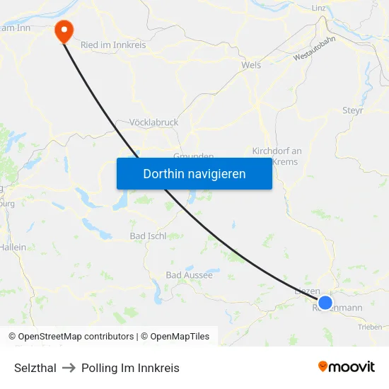 Selzthal to Polling Im Innkreis map