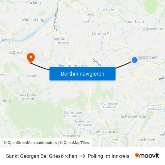Sankt Georgen Bei Grieskirchen to Polling Im Innkreis map