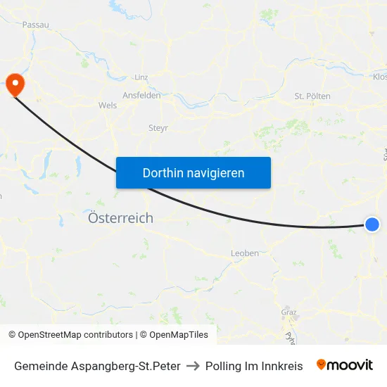 Gemeinde Aspangberg-St.Peter to Polling Im Innkreis map