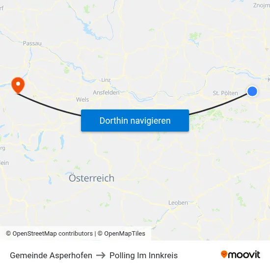 Gemeinde Asperhofen to Polling Im Innkreis map