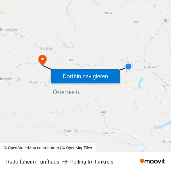 Rudolfsheim-Fünfhaus to Polling Im Innkreis map