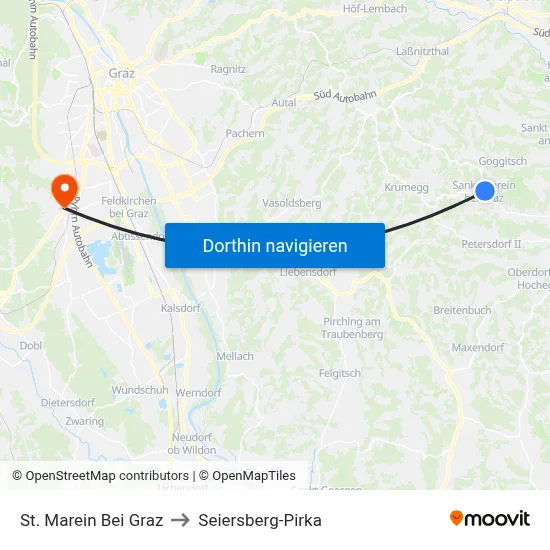 St. Marein Bei Graz to Seiersberg-Pirka map