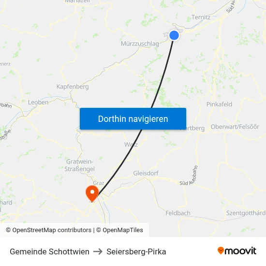 Gemeinde Schottwien to Seiersberg-Pirka map