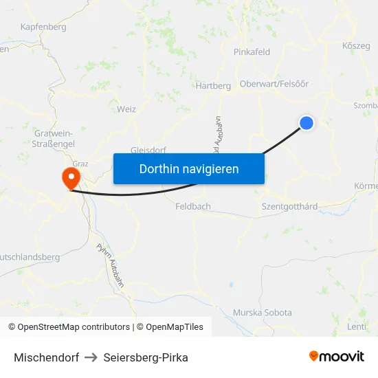 Mischendorf to Seiersberg-Pirka map