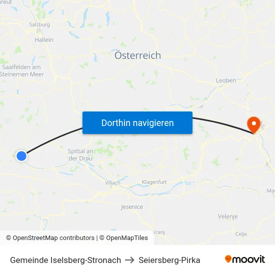 Gemeinde Iselsberg-Stronach to Seiersberg-Pirka map