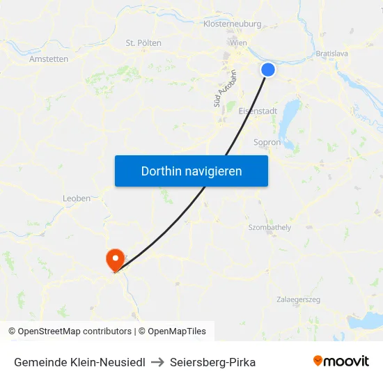 Gemeinde Klein-Neusiedl to Seiersberg-Pirka map