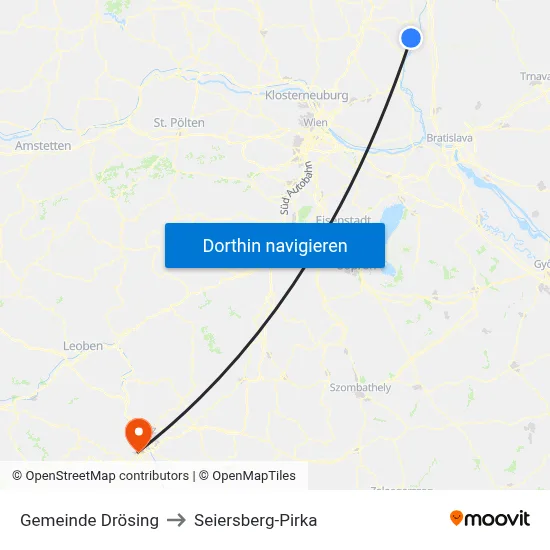 Gemeinde Drösing to Seiersberg-Pirka map