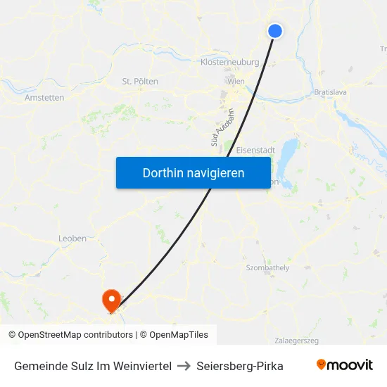 Gemeinde Sulz Im Weinviertel to Seiersberg-Pirka map
