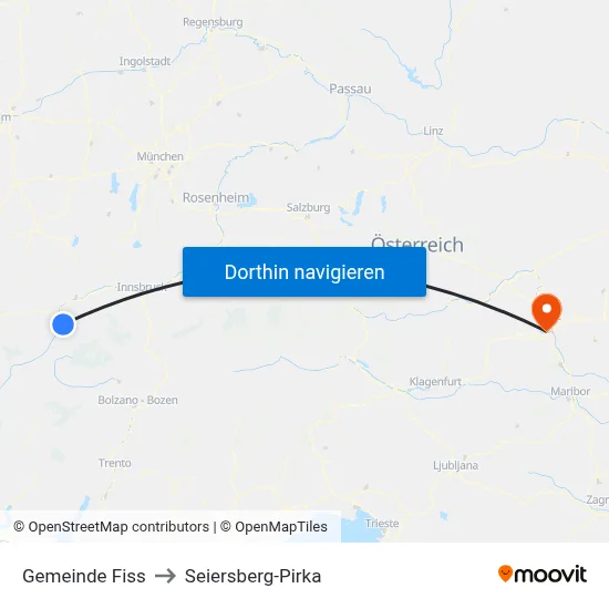 Gemeinde Fiss to Seiersberg-Pirka map